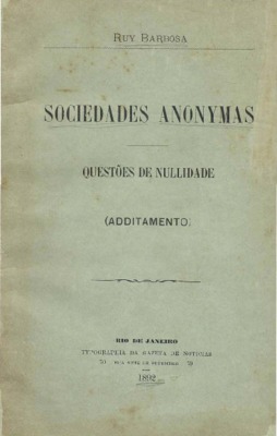 Rio de Janeiro: Typ. da Gazeta de Noticias, 1892., 1892