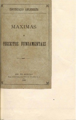 Rio de Janeiro : Typ. Central, 1885., 1885