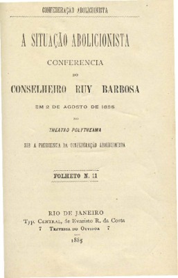 Rio de Janeiro: Typ. Central de E. Rodrigues da Costa, 1885., 1885