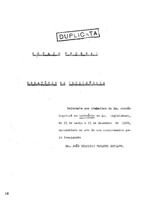 <BR>Data: 1960<BR>Responsabilidade: Senado Federal<BR>Endereço para citar este documento: ->www2.senado.leg.br/bdsf/item/id/242577