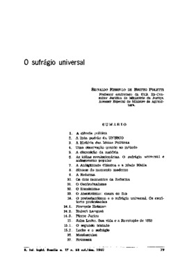 <BR>Data: 10/1980<BR>Fonte: Revista de informação legislativa, v. 17, n. 68, p. 79-136, out./dez. 1980 | Arquivos do Ministério da Justiça, v. 39, n. 162, p. 3-57, abr./jun. 1982 | Revista forense, v. 77, n. 275, p. 13-43, jul./set. 1981<BR>Parte de: 