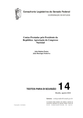 <BR>Data: 08/2004<BR>Responsabilidade: João Batista Pontes, João Henrique Pederiva<BR>Endereço para citar este documento: -www2.senado.gov.br/bdsf/item/id/502972->www2.senado.gov.br/bdsf/item/id/502972