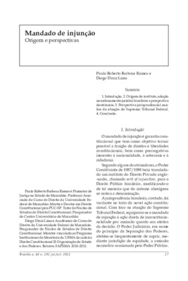 <BR>Data: 07/2011<BR>Fonte: Revista de informação legislativa, v. 48, n. 191, p. 27-38, jul./set. 2011.<BR>Parte de: ->Revista de informação legislativa : v. 48, n. 191 (jul./set. 2011)<BR>Responsabilidade: Paulo Roberto Barbosa Ramos, Diogo Diniz Lima<BR