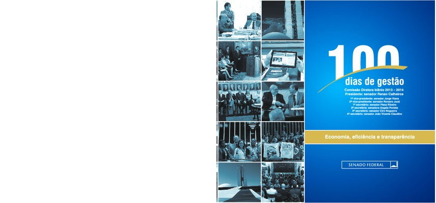 <BR>Data: 2013<BR>Conteúdo: Racionalização e redução de despesas do Senado -- Transparência -- Acessibilidade -- Mulheres -- Modernização do Senado -- Relações institucionais -- Comunicação social -- Política de capacitação -- Instalação de comissões espe