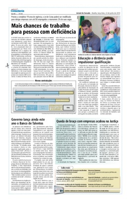 <BR>Data: 22/06/2010<BR>Fonte: Jornal do Senado, v. 8, n. 310, 22 jun. 2010. Especial Cidadania<BR>Endereço para citar este documento: -www2.senado.leg.br/bdsf/item/id/185692->www2.senado.leg.br/bdsf/item/id/185692