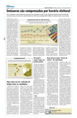 <BR>Data: 17/08/2010<BR>Fonte: Jornal do Senado, v. 8, n. 316, 17 ago. 2010. Especial Cidadania<BR>Endereço para citar este documento: -www2.senado.leg.br/bdsf/item/id/188305->www2.senado.leg.br/bdsf/item/id/188305