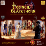 
						Council of Blackthorn é um jogo de tabuleiro para 2 a 6 jogadores. Cada jogador assume o papel de um membro do Conselho de Blackthorn. Existem vários personagens diferentes como membros do Conselho para jogar. Cada jogador deve construir influência com facções políticas do reino jogando cartas de aliados e construções. Dados personalizados alteram as condições de jogo para cada rodada. Como os jogadores ganham influência e poder, eles também ganham pontos de traição ocultos. Os jogadores que parecem ter o maior poder será tipicamente aqueles que ganham mais pontos de traição. O jogador com mais pontos de traição no final do jogo é decapitado por traição e é removido do jogo. O jogador restante com o maior número de pontos de influência no total, ganha o jogo.					
				 -  Jogos de Estratégia -  Jogo de Cartas; Jogo de Dados; Fantasia; Expansão para Jogo Base -  Administração de Cartas; Jogadores com Diferentes Habilidades; Rolagem de Dados; Jogo em Equipe