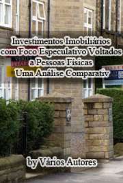   O presente trabalho tem como objetivo principal entender o conceito de investimentos imobiliários com foco especulativo, analisar os riscos e os fatores urba