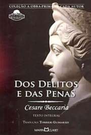 Esta obra imortalizou a figura de seu autor: Cesare Beccaria. A tradução é feita pelo criminalista Alexis Augusto Couto de Brito, Mestre e Direito Penal pela Pontifica Universidade Católica de São Paulo.
Tanto a escolha do pequeno-grande livro como a preferência pelo tradutor revelam uma composição ideal porque assenta em dois pilares muito importantes pra grandes realizações do espírito humano: a juventude e o entusiasmo A obra é uma denuncia sobre as mazelas dos sistemas legais e judiciários e um breviário de esperança para leitores de todas as idades.