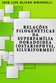 Instituto de Biociências / Zoologia
Universidade de São Paulo

"A superfamília Doradoidea (Siluriformes) é composta por duas famílias Neotropicais: Doradidae e Auchenipteridae. [...] O objetivo dessa tese é estudar as relações entre espécies e gêneros da superfamília Doradoidea, e o posicionamento dela entre as demais famílias de Siluriformes. [...] As espécies da família Auchenipteridae foram classificadas em duas subfamílias: Centromochlinae e Auchenipterinae, esta última composta por cinco gêneros (Asterophysus, Liosomadoras, Tocantinsia, (Pseudotatia, Pseudauchenipterus)), e duas tribos relacionadas entre si: Auchenipterini e Trachelyopterini. Wertheimeria e Kalyptodoras foram consideradas relacionadas entre si, formando o clado irmão dos demais doradídeos; e Franciscodoras foi considerado como a segunda linhagem mais basal da família. [...] Um resumo sistemático com diagnose de cada gênero, tribo, subfamília e família da superfamília Doradoidea foi elaborado, bem como uma chave de identificação para todos os gêneros do grupo."

Obrigado por baixar ebooks grátis de Taxonomia . online n...