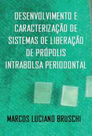 Faculdade de Ciências Farmacêuticas de Ribeirão Preto / Medicamentos e Cosméticos
Universidade de São Paulo

"As doenças periodontais constituem um grupo de condições inflamatórias e infecciosas que afetam as estruturas de suporte dental, resultando na formação de bolsas entre a gengiva e o dente que causam retração gengival e a formação de um ambiente ideal para o crescimento de microorganismos, podendo progredir e causar a perda do dente. [...] Nesse sentido, no presente trabalho, dois sistemas para liberação de própolis no interior da bolsa periodontal foram desenvolvidos e caracterizados. [...] A determinação do perfil de liberação in vitro desses sistemas demonstrou que a própolis pode ser liberada de forma controlada por um período de, no mínimo, sete dias no interior da bolsa periodontal."

 grátis de doença periodonta . online na melhor biblioteca do Mundo!