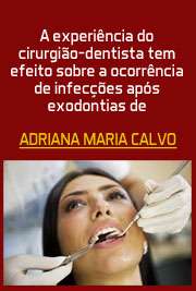 A experiência do cirurgião-dentista tem efeito sobre a ocorrência de infecções após exodontias de terceiros molares inferiores inclusos e/ou impactados?

Faculdade de Odontologia de Bauru / Biologia Oral
Universidade de São Paulo

"A antibioticoterapia em cirurgias de terceiros molares inferiores inclusos e/ou impactados é um assunto controverso no meio odontológico. O objetivo do presente estudo foi elucidar a real necessidade de prescrição de antibióticos nestes tipos de cirurgias realizadas por três operadores com experiências clínicas distintas. [...] Antibióticos não foram prescritos nos períodos pré e pós-operatório. [...] Os voluntários operados pela doutoranda avaliaram mais positivamente o período pós-cirúrgico em relação àqueles operados pelos outros dois operadores [...]. A análise conjunta dos resultados obtidos nesta pesquisa permite concluir que a antibioticoterapia mostra-se desnecessária em cirurgias de terceiros molares com necessidade de osteotomia independentemente da experiência do operador."

 grátis de exodontias . online na melhor bibli...