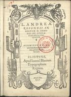 RESENDE, André de, 1498-1573<br/>L. Andreae Resendij In obitum D. Ioannis III Lusitaniae regis conquestio.... - Olisipone : apud Ioanne[m] Blauium, mense Iulio 1557. - [4] f. ; 4º (21 cm)