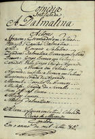 GOLDONI, Carlo, 1707-1793<br/>Comedia intitulada A dalmatina / [Carlo Goldoni] 1785. - [1], 72 f., enc. ; 21 cm