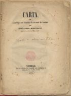 HERCULANO, Alexandre, 1810-1877<br/>Carta aos leitores do circulo eleitoral de Cintra / Alexandre Herculano. - Lisboa : Typ. do Jornal do Commercio, 1858. - 12 p. ; 22 cm