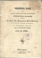 MACHADO, João de Sousa, ca 18--<br/>Correspondencia official ... dirigida ao Exmº sr. visconde de Sá da Bandeira Presidente de Conselho Ultramarino no anno de 1852, 1853, 1854... anno de 1854 / Joäo de Souza Machado. - Nova Goa : Imp. Nacional, 1854. - 31 p.