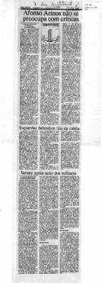 <BR>Data: 15/06/1986<BR>Fonte: Correio Braziliense, Brasília, nº 8470, 15/06/ de 1986<BR>Endereço para citar este documento: -www2.senado.leg.br/bdsf/item/id/117284->www2.senado.leg.br/bdsf/item/id/117284