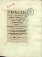 FERNANDES, João, ca 1499-1578<br/>Duae Ioannis Fernandi Rhetoris Conimbricensis orationes ; Oratio funebris habita in funere inclyti Eduardi filij D.N.R.. - Conimbricae : [s.n.], 1548. - [36] f. ; 8º (14 cm)