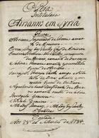 Opera intitulada Adrianno em Syria, 1784 Set. 28