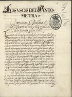 STAFFORD, Ignace, S.J. 1599-1642,<br/>Los usos del pantometra / [Ignace Stafford] [Ca 1638]. - [62] f., enc. : papel, il., 1 desdobr. ; 21 cm