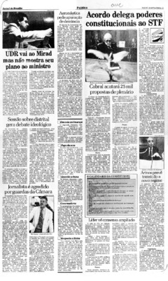 <BR>Data: 19/08/1987<BR>Fonte: Jornal de Brasília, Brasília, nº 4495, p. 3, 19/08/ de 1987<BR>Endereço para citar este documento: -www2.senado.leg.br/bdsf/item/id/186933->www2.senado.leg.br/bdsf/item/id/186933