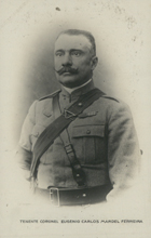 Tenente coronel Eugénio Carlos Mardel Ferreira : [Guerra 1914-1918] [1916-18]. - 1 foto : maqueta de postal, p&b ; 14x9 cm