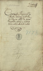 Contas do principio do Theatro da Caza da Opera do Bairro Alto dos annos de 1761 e 1762 e 1763 1764 e 1765 athe Julho de 1766 1761-1770. - [1], 346 f., enc. ; 31 cm