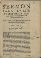 NISENO, Diego, ?-1656<br/>La sed mas ilustremente penosa en predicables asuntos dilatada. ; La alebosia mas sacrilegamente atroz, en predicables asuntos dilatada / compuesta por el Padre Fr. Diego Niseno, abad del Monasterio del Gran Basilio de Madrid. - En Lisboa : por Lorenço Craesbeeck, Impressor del Rey : a costa de Thome del Valle mercader de libros, 1633. - [2], 36 f. ; 4º (20 cm)
