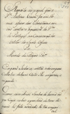 PEREIRA, Mendo de Fóios, 1643-1708<br/>Re[s]posta ao papel que o P.e Antonio Vieira fez em Roma a favor dos Christaons novos contra o requerim.to do R.no de Portugal na concervação dos estilos do Santo Officio / por Mendo de Foyos Per.ª [17--]. - F. [213-224] ; 20 cm