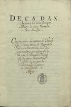 COUTO, Diogo do, 1542-1616<br/>Decada. X. da historia da India / feita por Diogo do Couto Chronista Mor da Asia [16--]. - [1], 464, [13] f. ; 30 cm