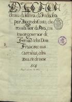 COUTO, Diogo do, 1542-1616<br/>Decada decima da historia da India feita por Diogo do Couto, chronista mor da Asia, contem os governos de Fernão teles Dom Francisco marscarenhas, e don Duarte de meneses [16--]. - [3 f. br.], [510] f., [ 8 f. br.] : papel, enc. ; 31 cm