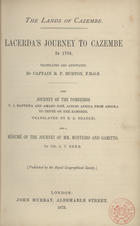 LACERDA, Francisco José Maria de<br/>Also journey of the Pombeiros P. J. Baptista and Amaro José, across Africa from Angola to Tette on the Zambeze / translated by B. A. Beadle.. And a résumé of the journey of Mm. Monteiro and Gamitto by C. T. Beke / published by the Royal Geographical Socie. - London : John Murray, 1873. - VII, 271 p. : 1 mapa desdobr. ; 22 cm