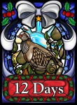 
						O jogo 12 Days pega a clássica música de Natal -Twelve Days of Chrisms\Doze Dias de Natal- e a transforma em um rápido jogo de cartas. Ao longo de doze rodadas, os jogadores tentam passar cartas ruins, mantendo as cartas que são fortes o suficiente para ganhar o dia, ao mesmo tempo mantendo um olhar atento para a pontuação de bônus no final do jogo.<br />
<br />
O baralho consiste em oitenta cartas: uma perdiz em uma árvore de pera, duas pombas, e assim por diante até doze garotos bateristas, bem como uma carta cada do Sr.e da Sra. Noel.<br />
<br />
Embaralhe as cartas e dê a cada jogador doze cartas. A cada rodada uma nova carta pode ganhar, com as cartas classificadas de 1 a 12.<br />
<br />
Em uma rodada um jogador deve:<br />
- Dar um presente para o jogador à sua esquerda,<br />
- Abrir os presentes e tentar ganhar o dia com o melhor presente<br />
- Comprar novos presentes para encher sua mão.<br />
<br />
Mais especificamente, todos os jogadores passam simultaneamente uma carta com a face para baixo para o seu vizinho do lado esquerdo. Em seguida, cada um escolhe uma carta na mão e a revela simultaneamente. Quem joga o cartão de presente mais baixo ganha as cartas dessa rodada; em caso de um empate, jogam-se novas cartas e a mais baixa, considerando os Noel como zero, ganha. Cada jogador, então, pega novas cartas para trazer a sua mão de volta as doze cartas. Após doze rodadas, os jogadores marcam os pontos de cada carta que eles recolheram. Além disso, quem detém o maior número de cartas para cada categoria(1-12), pontua tantos pontos quanto essa classificação. No caso de empate, todos pontuam. Quem tiver mais pontos ganha.<br />
<br />
Boas festas!					
				 -  Jogos Familiares -  Jogo de Cartas; Tema de Cinema/TV/Rádio; Fantasia; Humor -  Leilão; Cantar; Memória; Rolagem de Dados