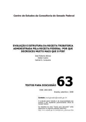 <BR>Data: 09/2009<BR>Responsabilidade: José Roberto Afonso, Kleber Castro e Gabriel G. Junqueira<BR>Endereço para citar este documento: -www2.senado.leg.br/bdsf/item/id/162889->www2.senado.leg.br/bdsf/item/id/162889