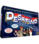 
						São 990 músicas para você e seus amigos se reunirem e desafinarem à vontade! Desafino é uma ideia divertida que mistura talento e criatividade em ritmo de jogo. Para ser jogado por duas ou mais equipes. O objetivo é fazer sua equipe adivinhar o nome da música. Vale tudo: cantarolar a melodia, assobiar, imitar o cantor, enfim... só não vale entregar a letra. Inclui temas como MPB, Rock, Pop, samba, bossa nova, jazz, trilhas sonoras e muito mais.					
				 -  Jogos Familiares -  Música; Espionagem; Expansão Territorial; Luta -  Atuação; Jogo em Equipe; Rolagem de Dados; Pegar e Entregar