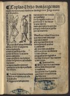 MANRIQUE, Jorge, 1440-1478<br/>Coplas que hizo don Jorge Manrique a la muerte del mastre de Santiago don Jorge Manrique su padre. - [S.l. : s.n., 15--]. - [4] f. ; 4º (20 cm)