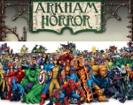 
						Adaptação do jogo Arkham Horror para o universo dos heróis e vilões dos quadrinhos Marvel e DC Comics.<br />
<br />
Ao invés da cidade vitoriana por trás do tabuleiro principal do Arkham Horror, temos um visual da cidade moderna de Nova York, berço de grande parte das histórias da Marvel. O segundo tabuleiro, que é menor, possui Gotham City como visual de fundo. As localidades também mudaram, e os jogadores andam através do Edifício Baxter, Mansão dos Vingadores, Corporação Fisk, Indústrias Stark (lado Marvel) e Arkham Asylum, Torre Titã, Planeta OA, Sala de Justiça (lado DC). <br />
<br />
Os monstros que andam pelo tabuleiro transformaram-se nos vilões dos quadrinhos. A movimentação deles e o combate continua da mesma forma que no jogo original Arkham Horror.<br />
<br />
O dinheiro foi substituído por Popularidade. Ou seja, se um herói for popular, atingindo o nível 10, seu sucesso nos dados passa a ser 4, 5 ou 6. Mas se o herói cair para popularidade 1, seu sucesso passa a ser somente o número 6 (péssimo).<br />
<br />
As cartas de Itens Comuns e Itens Mágicos foram substituídas por cartas de Aliados. O jogo possui várias fichas de personagens jogáveis, separadas em grupos. Assim como há vários tipos de Ameaça (o vilão principal que controla o tabuleiro). Antes de cada partida, os jogadores escolhem ou sorteiam uma Ameaça. Cada Ameaça possui mapeado quais grupos de heróis poderão enfrentá-lo.					
				 -  Jogos Temáticos -  Imprima e Jogue; Quadrinhos; Super-Heróis; Quadrinhos -  Cooperativo; Jogadores com Diferentes Habilidades; Ordem de Fases Variável; Ordem de Fases Variável