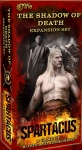 
						The Shadow of Death é lançado sobre a arena! Esta expansão adiciona novas versões de Spartacus, Crixus e um mais poderoso Theokoles, cada um com habilidades especiais Primus. A expansão também inclui modelos especiais para representar os gladiadores Spartacus, Crixus e Theokoles durante a Fase de Arena. Uma nova casa nobre está disponível para os jogadores, o estimado Magistrado Calavius. <br />
<br />
A expansão também introduz Festivais, eventos especiais que alteram o Primus para homenagear os caprichosos deuses romanos. Vanglorie-se sobre a proeza de seus gladiadores para receber recompensas pródigas, mas não se esqueça que seus lutadores podem viver até suas reivindicações ou ver sua influência declinar. Será que a sua casa recuará sob a sombra escura?					
				 -  Jogos Temáticos -  Antiguidade; Tema de Cinema/TV/Rádio; Luta; Miniaturas -  Administração de Cartas; Apostas; Negociação; Jogadores com Diferentes Habilidades