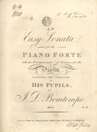 BOMTEMPO, João Domingos, 1775-1842<br/>An easy sonata. - London : Clementi, Banger, Collard, Davis & Collard, [18--]. - Partitura [2], 13 p.parte de violino 4 p.