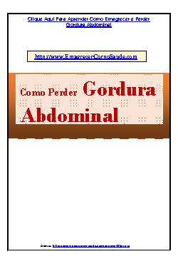 Como Perder Gordura Abdominal