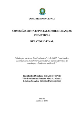 <BR>Data: 06/2008<BR>Responsabilidade: Presidente: Deputado Ricardo Tripole; Vice-Presidente: Senador Magno Malta; Relator: Senador Renato Casagrande<BR>Endereço para citar este documento: ->www2.senado.leg.br/bdsf/item/id/98732