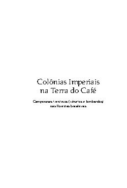 Colônias Imperiais na Terra do Café