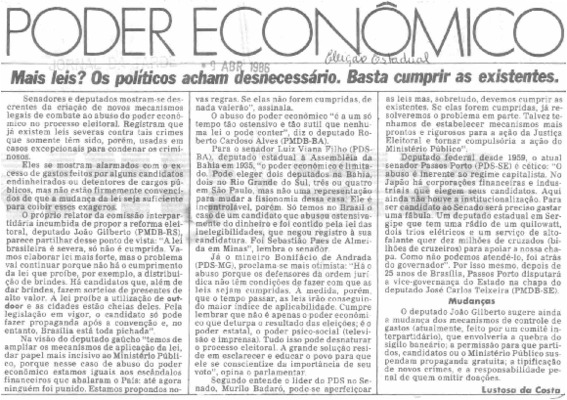 <BR>Data: 09/04/1986<BR>Fonte: Jornal da Tarde, 9 abr. 1986<BR>Endereço para citar este documento: ->www2.senado.leg.br/bdsf/item/id/496677