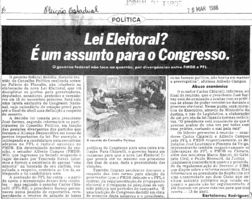 <BR>Data: 26/03/1986<BR>Fonte: Jornal da Tarde, 26 mar. 1986<BR>Endereço para citar este documento: ->www2.senado.leg.br/bdsf/item/id/496679