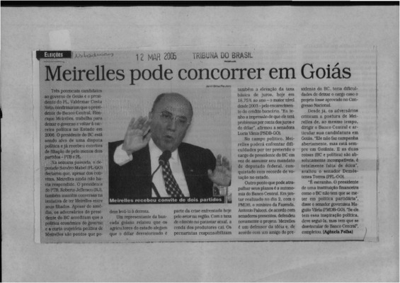 <BR>Data: 12/03/2005<BR>Fonte: Tribuna do Brasil, 12 mar. 2005<BR>Endereço para citar este documento: ->www2.senado.leg.br/bdsf/item/id/496708