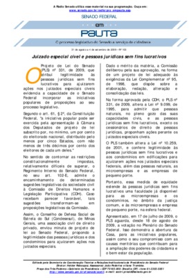 <BR>Data: 31/08/2009<BR>Fonte: Em Pauta : O processo legislativo do Senado a serviço da cidadania, n. 103, 31 ago./4 set. 2009<BR>Endereço para citar este documento: -www2.senado.leg.br/bdsf/item/id/162525->www2.senado.leg.br/bdsf/item/i