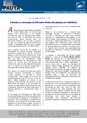 <BR>Data: 09/08/2010<BR>Fonte: Em Pauta : O processo legislativo do Senado a serviço da cidadania, n. 143, 9 ago./13 ago. 2010<BR>Endereço para citar este documento: -www2.senado.leg.br/bdsf/item/id/188068->www2.senado.leg.br/bdsf/item/i