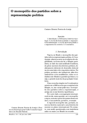 <BR>Data: 01/2004<BR>Fonte: Revista de informação legislativa, v. 41, n. 161, p. 125-131, jan./mar. 2004<BR>Parte de: -www2.senado.leg.br/bdsf/item/id/496893->Revista de informação legislativa : v. 41, n. 161 (jan./mar. 2004)<BR>Responsabilidad