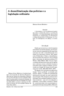 <BR>Data: 01/2005<BR>Fonte: Revista de informação legislativa, v. 42, n. 165, p. 239-253, jan./mar. 2005<BR>Parte de: ->Revista de informação legislativa : v. 42, n. 165 (jan./mar. 2005)<BR>Responsabilidade: Mateus Afonso Medeiros<BR>Endereço para citar e