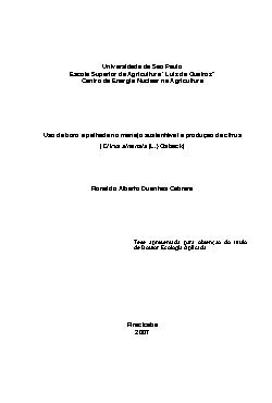   Pós-Graduação em Ecologia de Agroecossistemas / Ecologia Aplicada Universidade de São Paulo